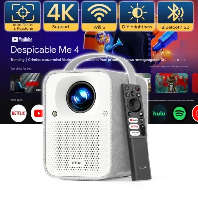 ETOE Seal Google TV Projector – Full HD 1080P, 500 ANSI Lumens, Smart Streaming, Dolby Audio, Wi-Fi & Bluetooth