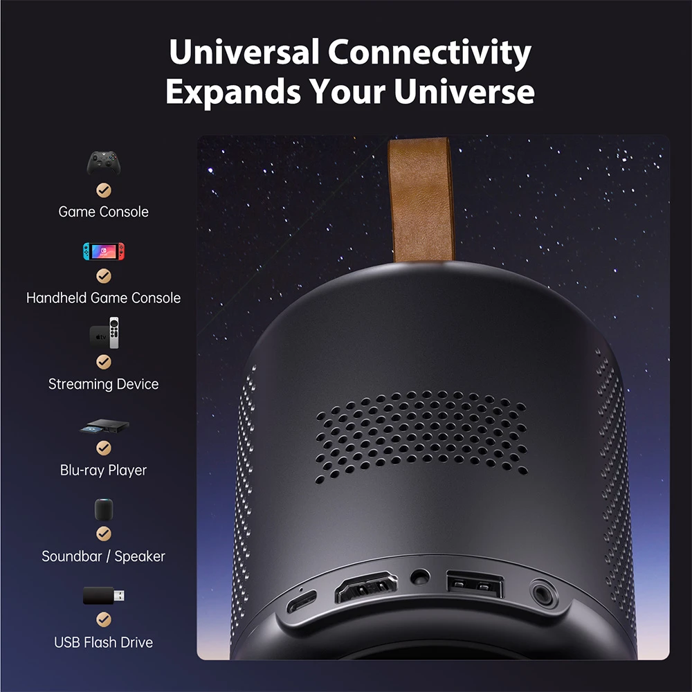 [Google TV Certified] ETOE Dolphin DLP Projector, 500 ANSI Lumens, Native 1080P, 4K UHD Video Decoding, Auto Focus & Keystone, Dual-Band Wi-Fi, Netflix / YouTube / Prime Video Preinstalled