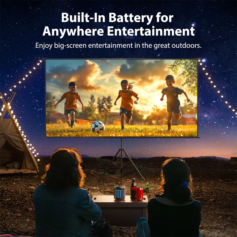 [Google TV Certified] ETOE Dolphin DLP Projector, 500 ANSI Lumens, Native 1080P, 4K UHD Video Decoding, Auto Focus & Keystone, Dual-Band Wi-Fi, Netflix / YouTube / Prime Video Preinstalled