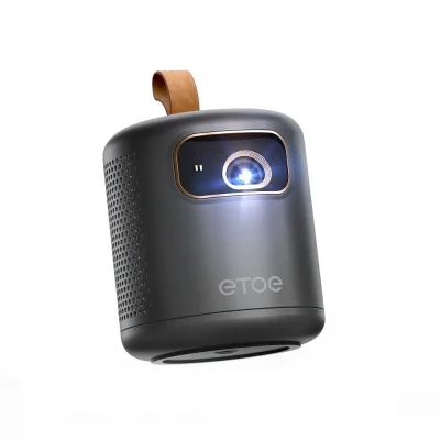 DPL Portable Video Projector 4K Google TV Netflix Official, Mini Video Projector ETOE Whale 500ANSI Full HD 1080P Native, Built-in Battery 2.5H / Ultra Short Range Projection – Black