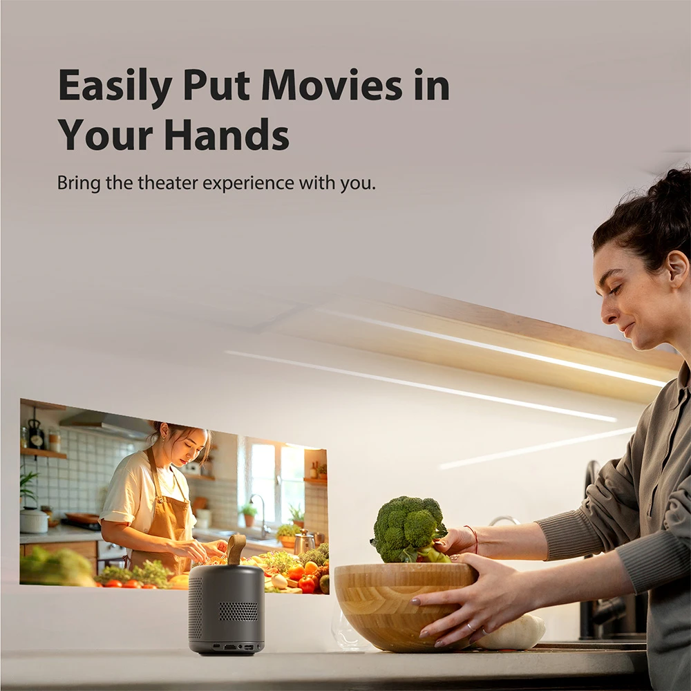 [Google TV Certified] ETOE Dolphin DLP Projector, 500 ANSI Lumens, Native 1080P, 4K UHD Video Decoding, Auto Focus & Keystone, Dual-Band Wi-Fi, Netflix / YouTube / Prime Video Preinstalled