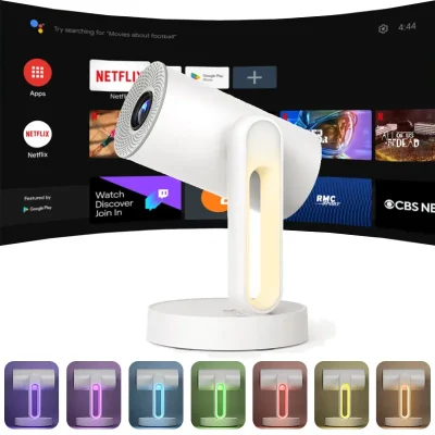ETOE Starfish Android TV Projector – 1080P Smart Mini Projector with Netflix & YouTube Access, Wi-Fi, Bluetooth